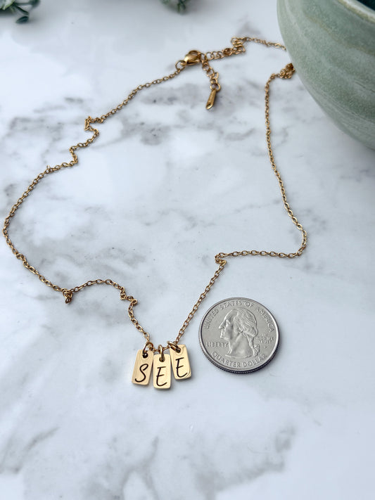 Initial Tag Necklace