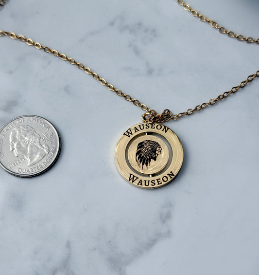 Wauseon Indians Rotating Necklace