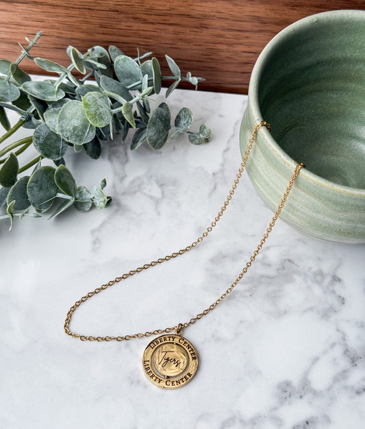 Liberty Center Tigers Rotating Necklace