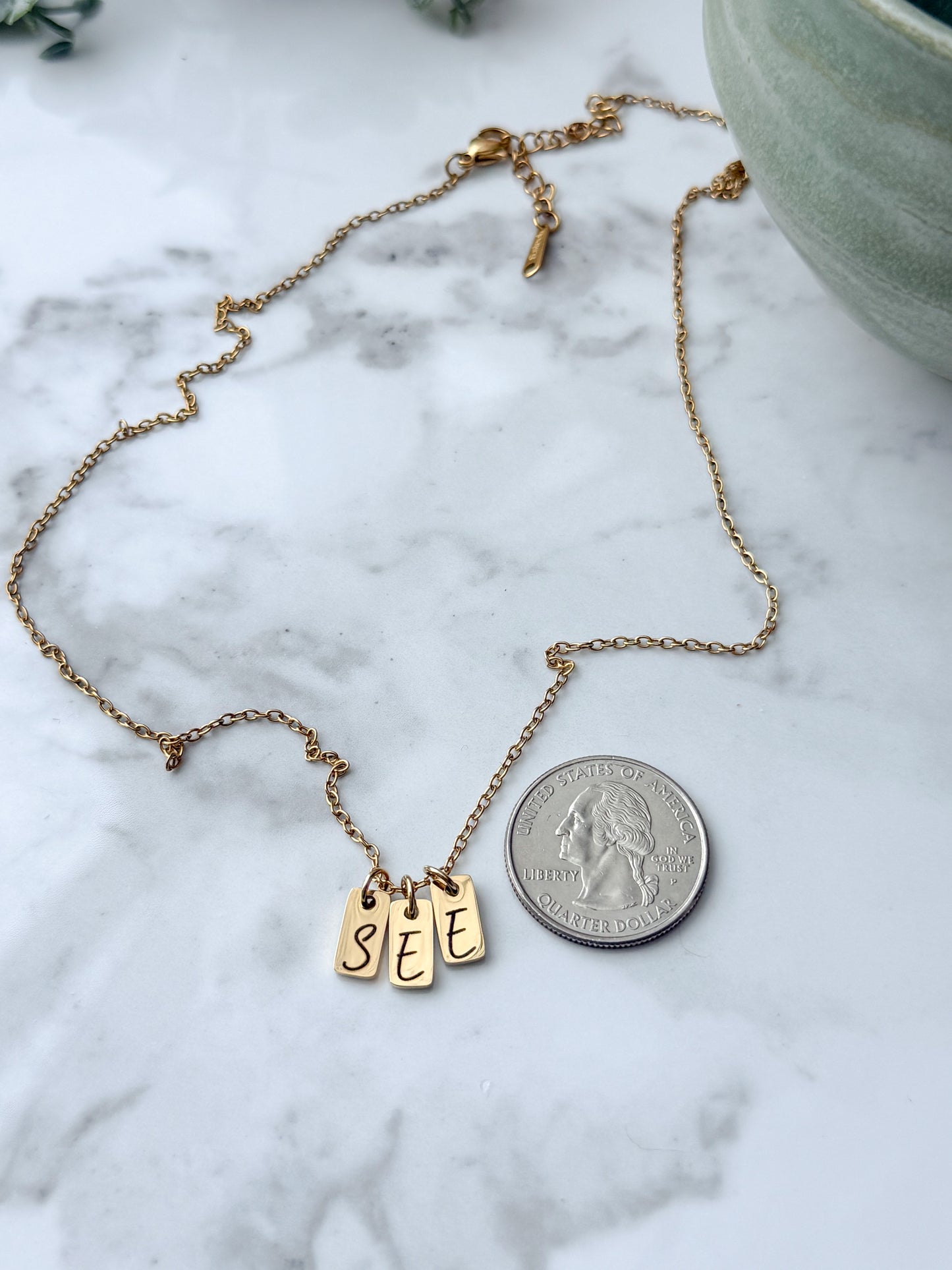 Initial Tag Necklace