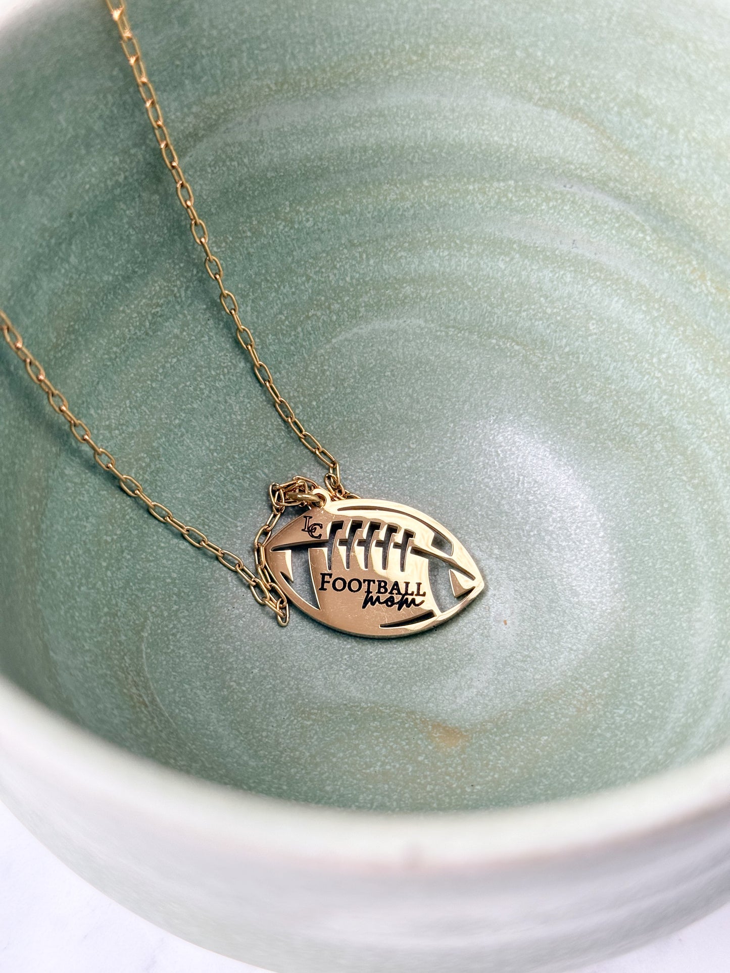 Football Mom or Custom Engraving Necklace
