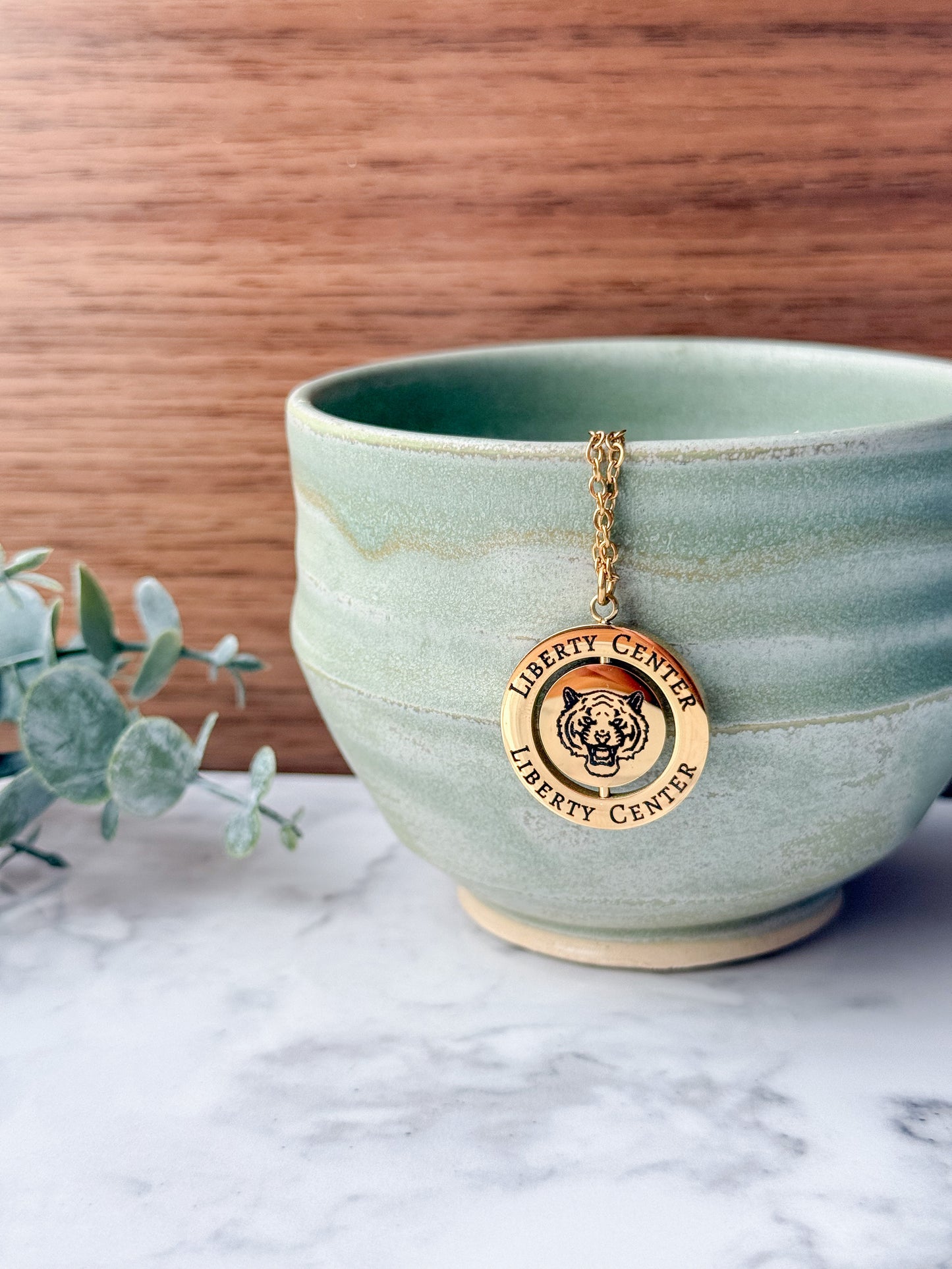 Liberty Center Tigers Rotating Necklace