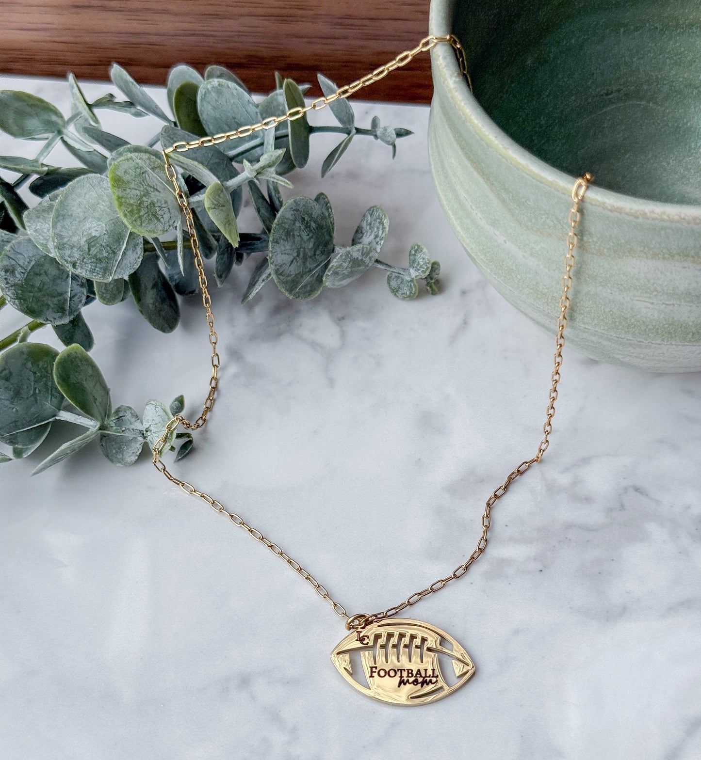 Football Mom or Custom Engraving Necklace