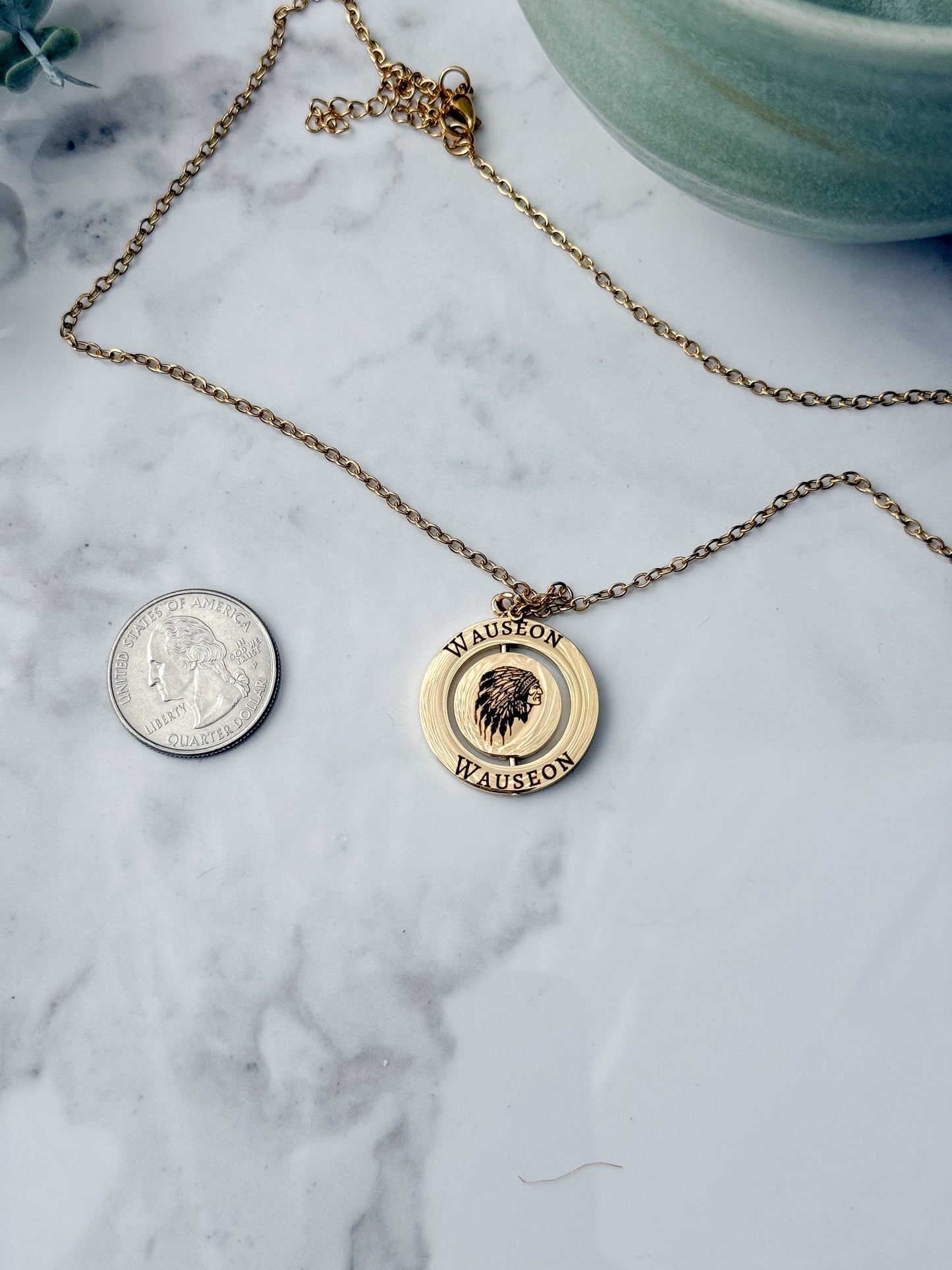 Wauseon Indians Rotating Necklace
