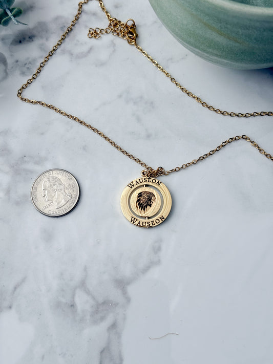 Wauseon Indians Rotating Necklace