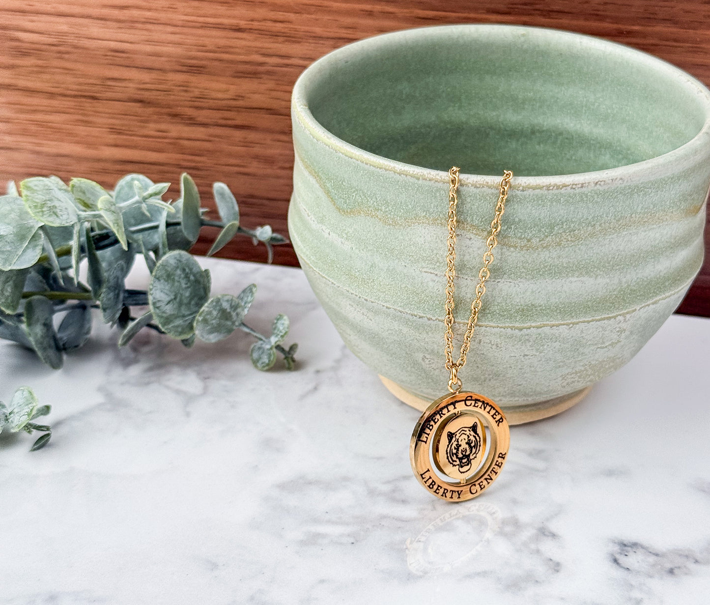 Liberty Center Tigers Rotating Necklace