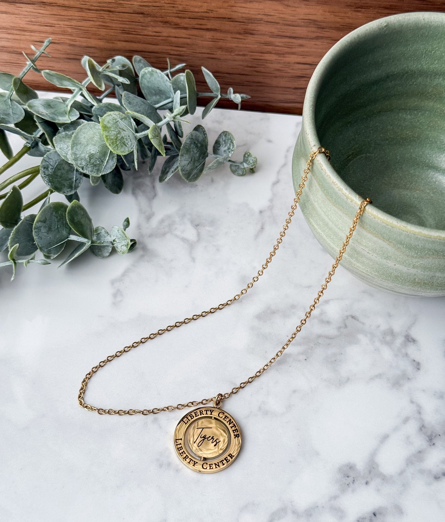 Liberty Center Tigers Rotating Necklace
