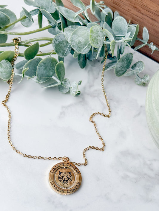 Liberty Center Tigers Rotating Necklace