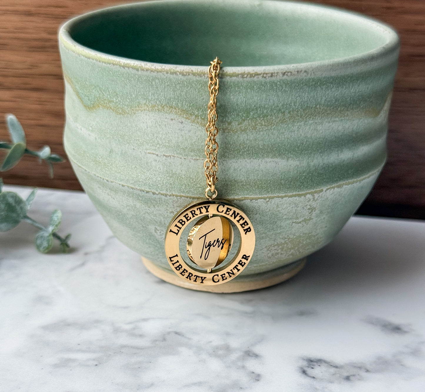 Liberty Center Tigers Rotating Necklace