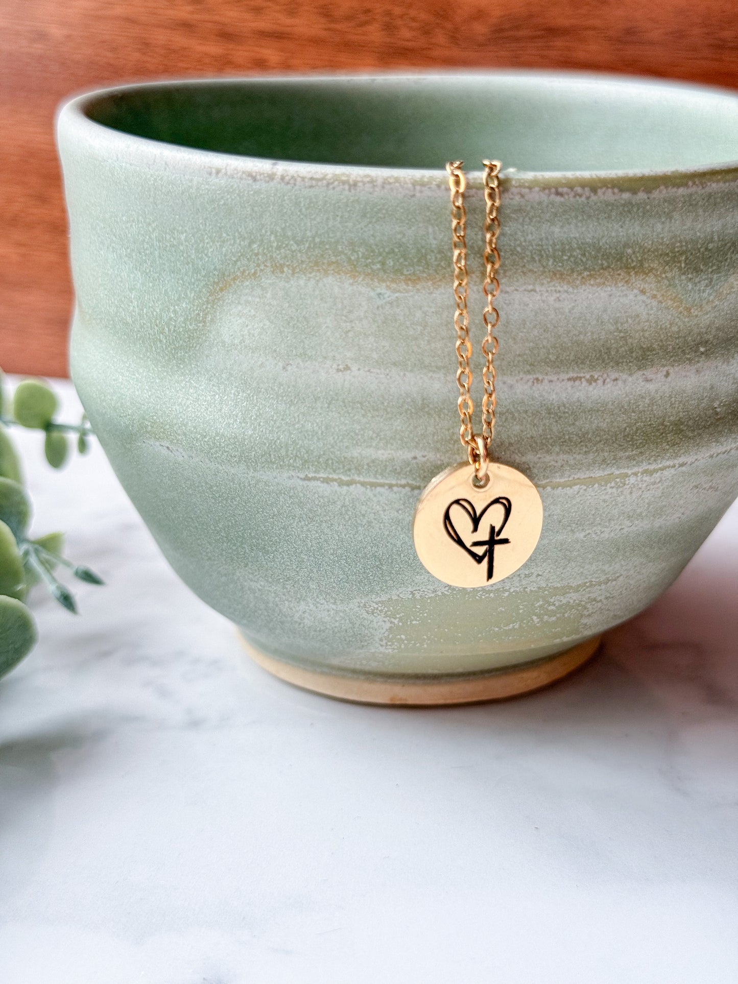 Heart and Cross Dainty Necklace