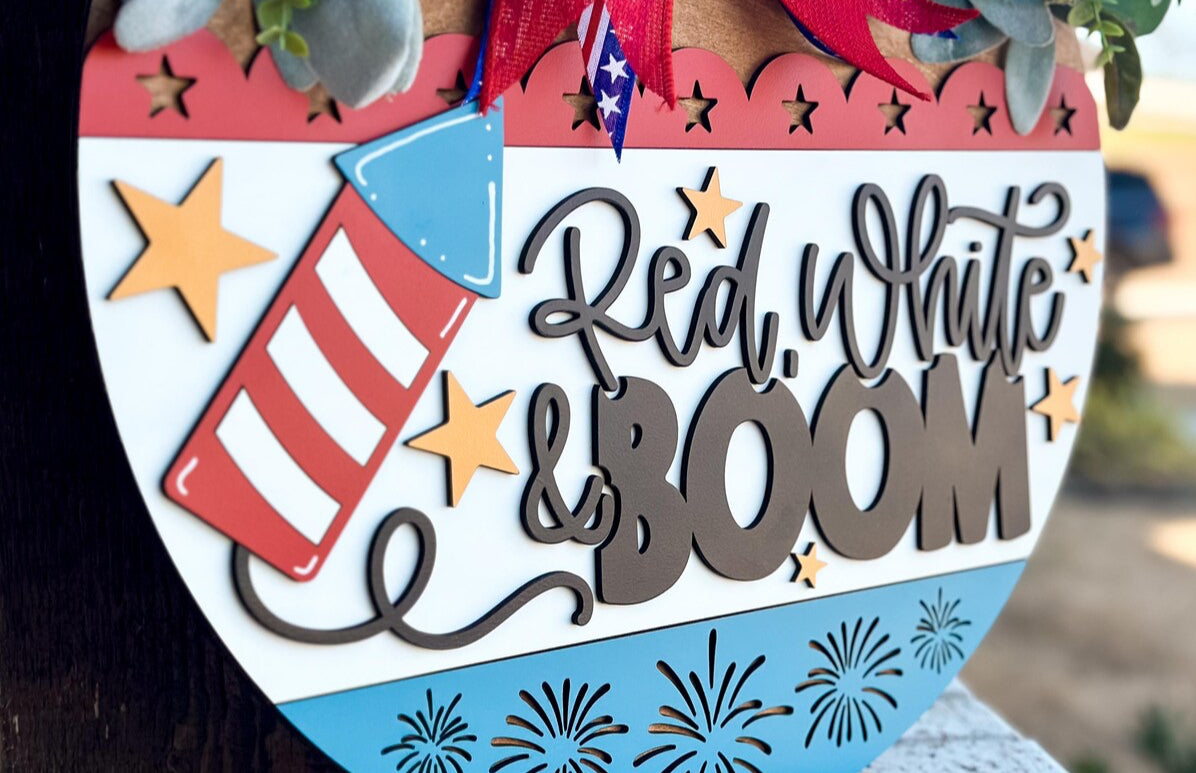 Red White & Boom Door Sign Project