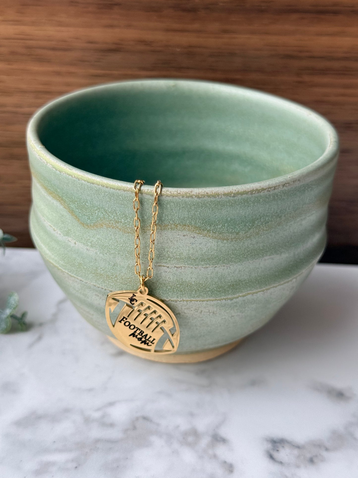 Football Mom or Custom Engraving Necklace